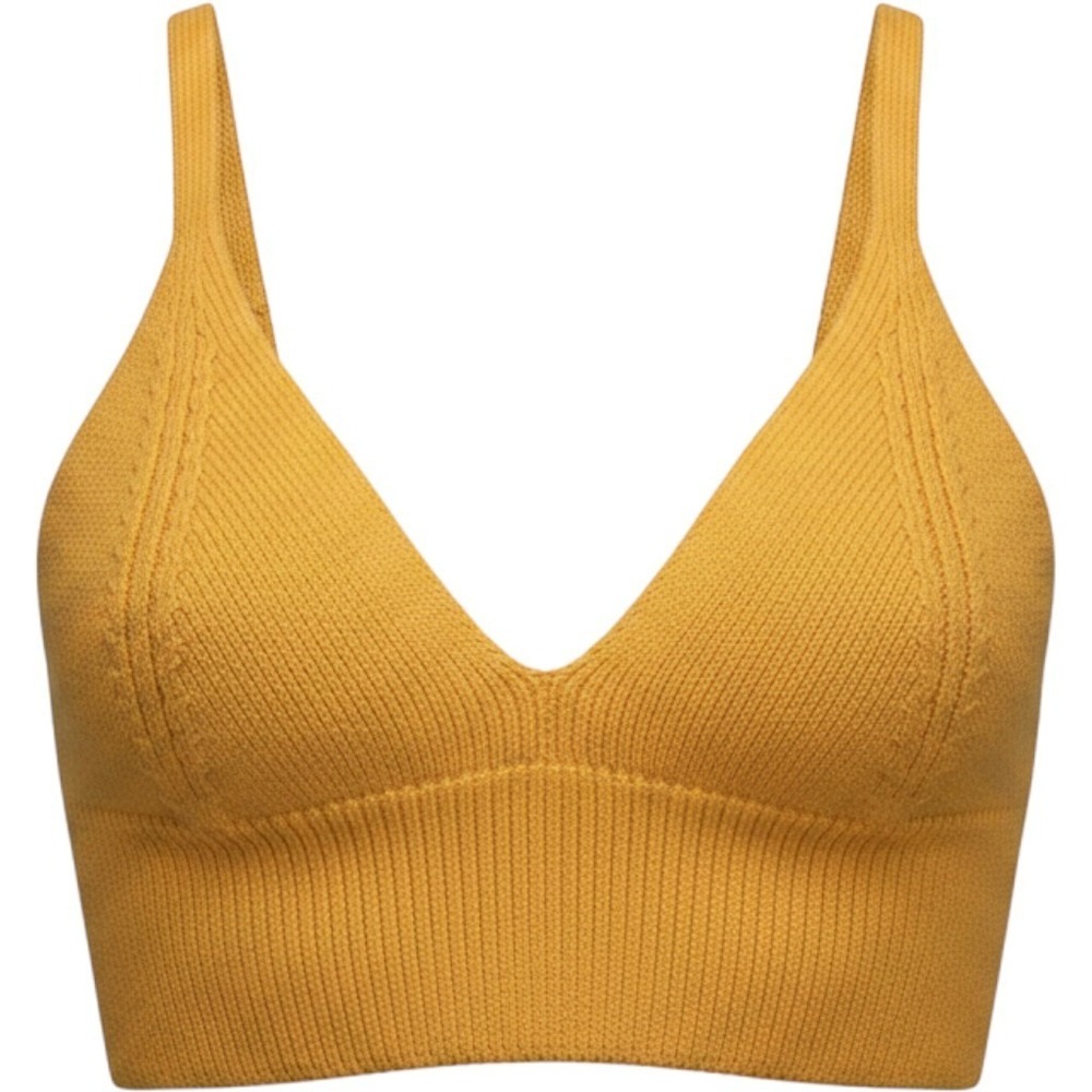 525 America Womens Marigold Yellow Knit Bralette FA21S013 NWT Size S